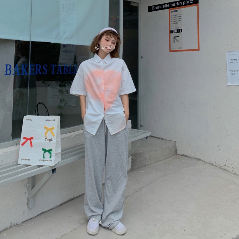 Áo Sơ Mi Tay Ngắn Màu Trắng Thiết Kế Đơn Giản Thời Trang Dành Cho Mùa Hè