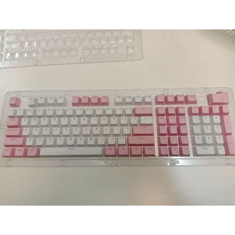 Bộ nút bàn phím cơ mix trắng hồng nhựa abs