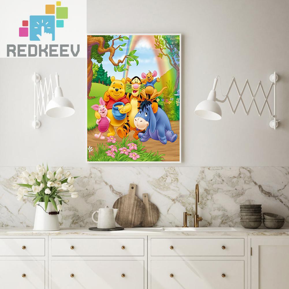Bộ Tranh Đính Đá 5d Tự Làm Hình Gấu Pooh 1.13
