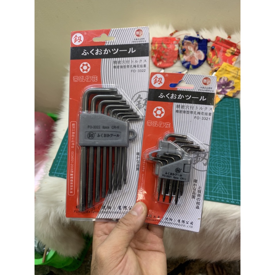 Bộ lục giác 8 cây Fukuoka Nhật Loại Ngắn và dài thép không gỉ Fo-3321 và Fo-3322