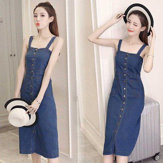 Đầm Jeans Nữ Cài Nút Sang Trọng
