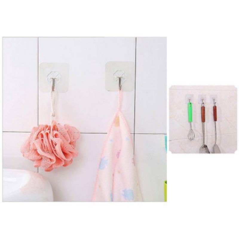 10 móc dán siêu chắc nhựa trong