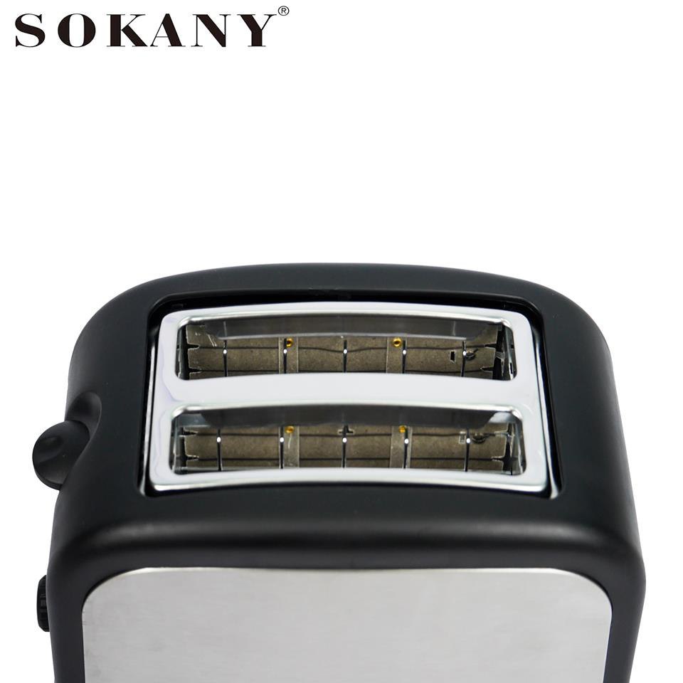 Máy nướng bánh mỳ SOKANY ĐEN 800W 6 nấc làm bánh, với chế độ tự nảy nhanh chóng cho bữa sáng [ĐỔI 1 1 TẠI NHÀ]