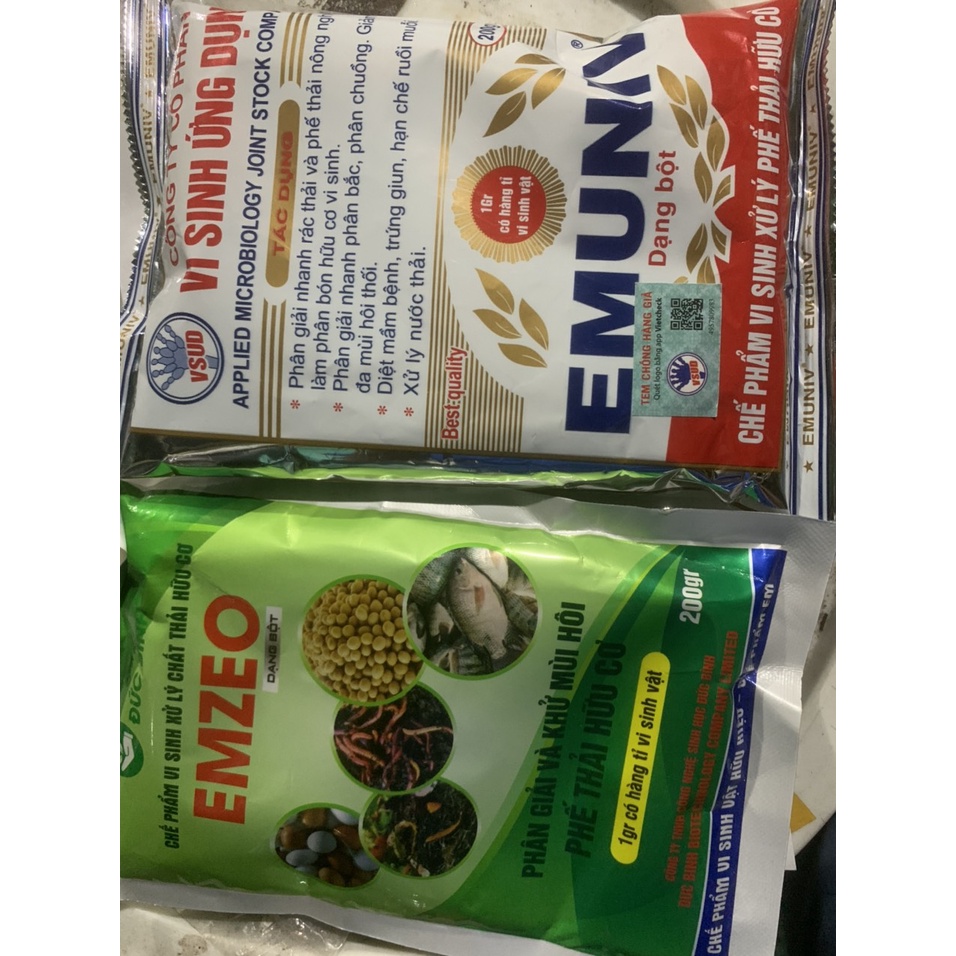 Chế phẩm vi sinh EMUNIV HOẶC EMZEO dạng bột gói 200gr