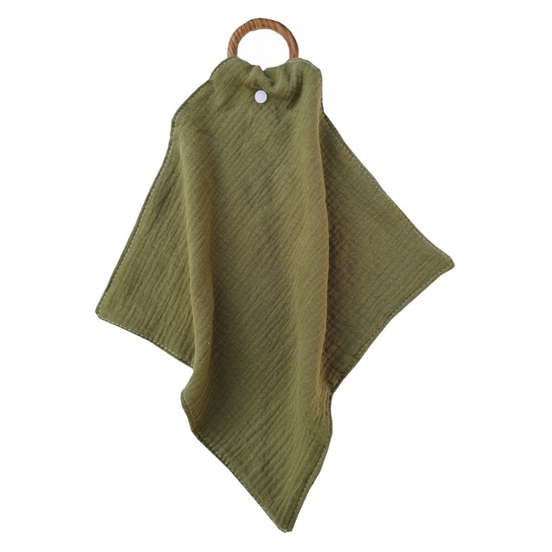 Khăn Yếm Vải Cotton Có Vòng Nhẫn Dùng Làm Quà Tặng Cho Bé