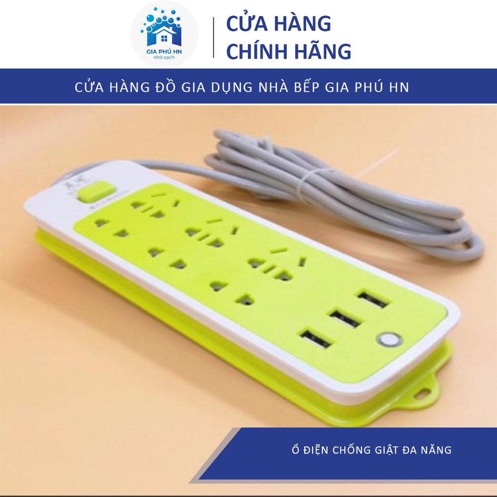 Ổ Điện Đa Năng [ SIÊU HOT ] Chống Giật 3 Cổng USB và 9 Ổ Cắm.