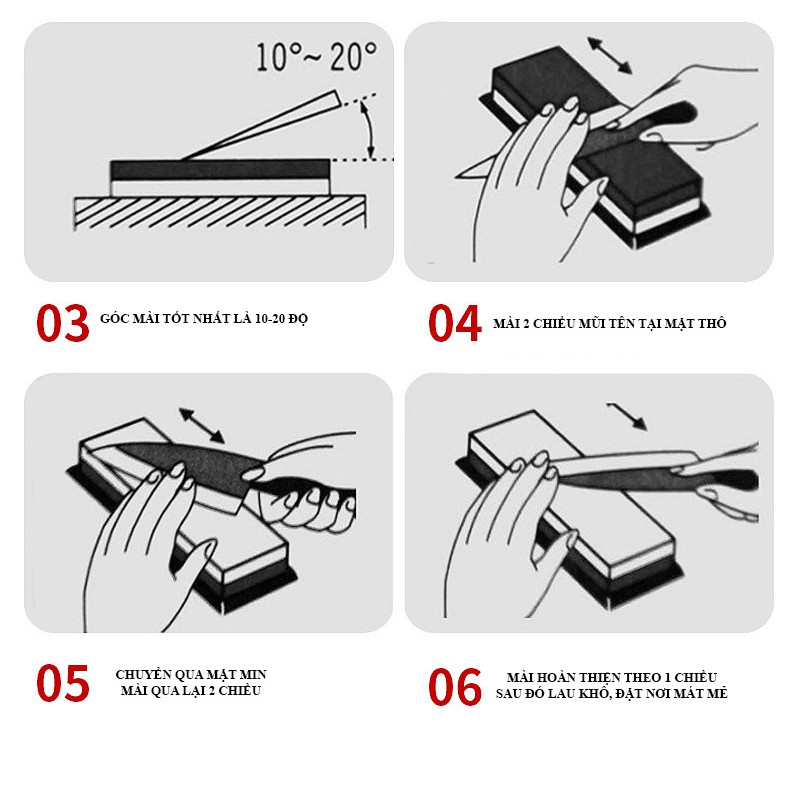 Đá mài dao cao cấp, đá mài dao 2 mặt nhà bếp chuyên dụng (đủ độ nhám) - Khalik