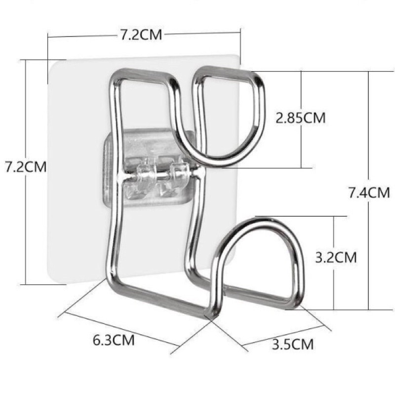 Móc Dán Tường Treo Chậu, Thau , Thớt, Đồ dùng phòng tắm, Nhà bếp - Inox thép không gỉ keo dính siêu chắc