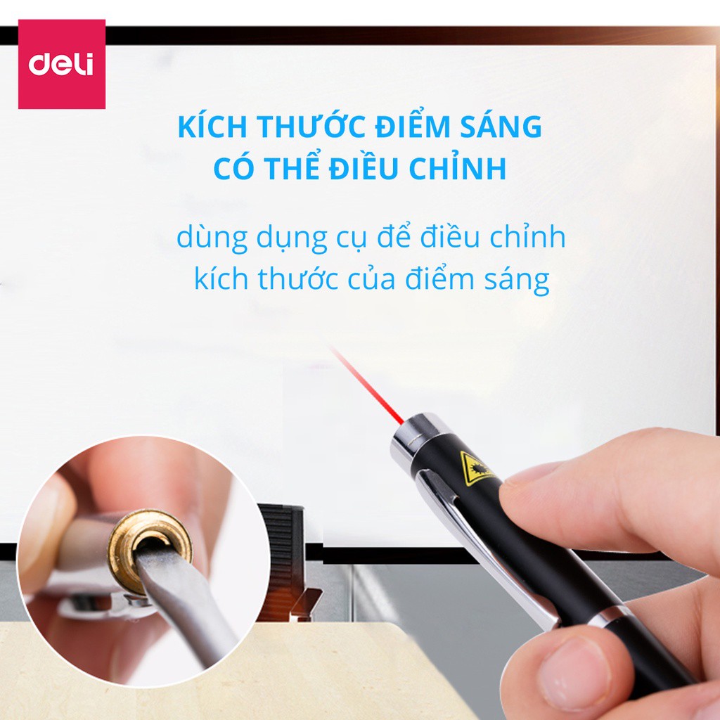 Bút Laser Deli Chỉ Bảng, Bản Đồ, Thuyết Trình Tiện Dụng, Đa Năng - Nhỏ Gọn, Có Thể Kéo Dài Dễ Dàng - 3934