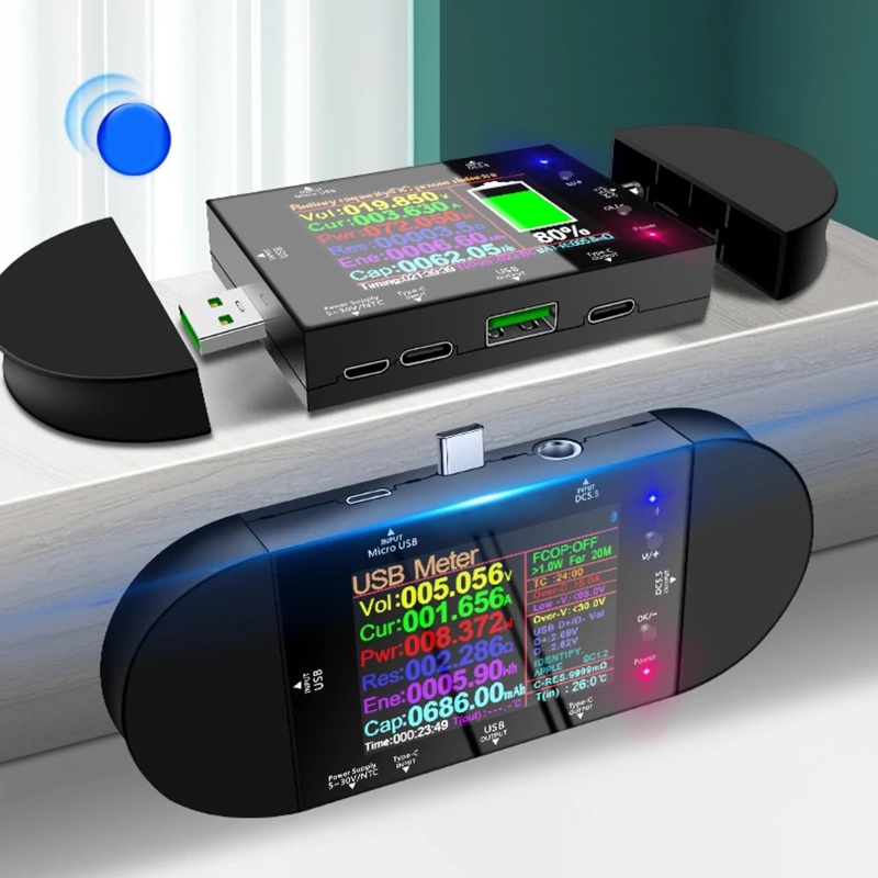 Usb UD24 Thử Điện Đa Năng Kèm Sạc Type-C Màu Đen Chuyên Dụng Cho Gia Đình