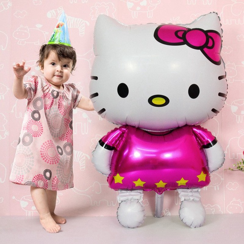 Bong Bóng Tráng Nhôm Hình hello kitty Kích Cỡ Lớn 116cm