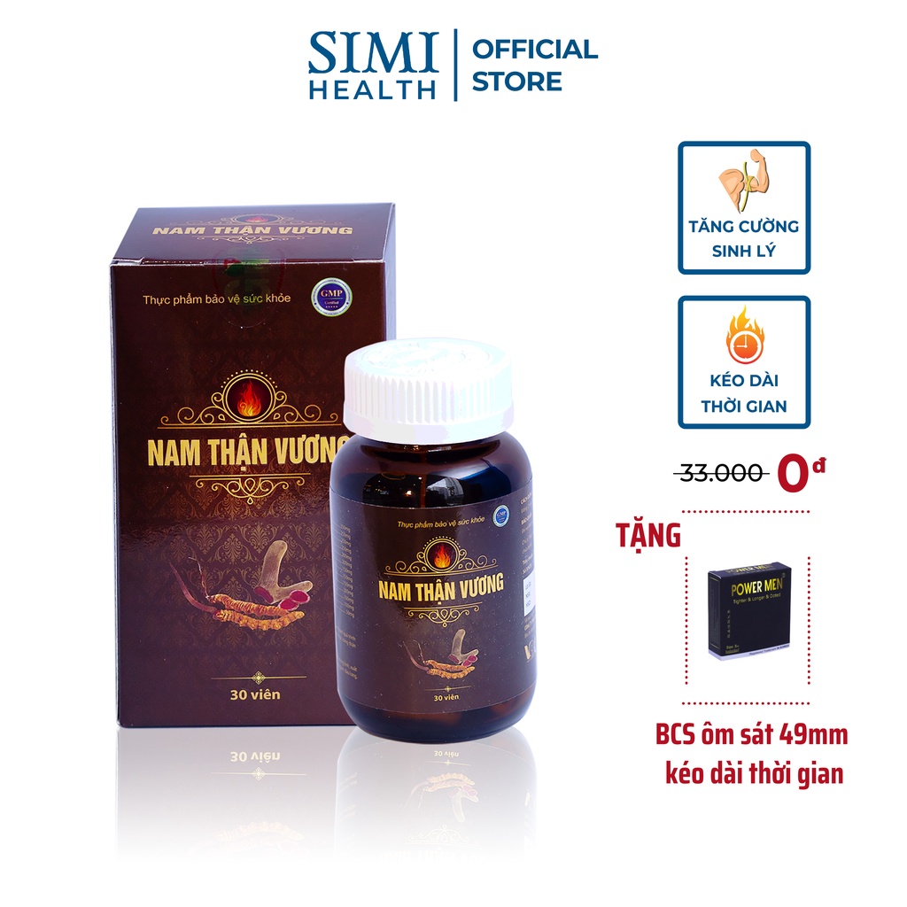 Tăng Cường Sinh Lý Nam Giới NAM THẬN VƯƠNG VAK Chống Xuất Tinh Sớm Bổ Thận Tráng Dương Giảm Đau Lưng Mỏi Gối Hộp 30 Viên