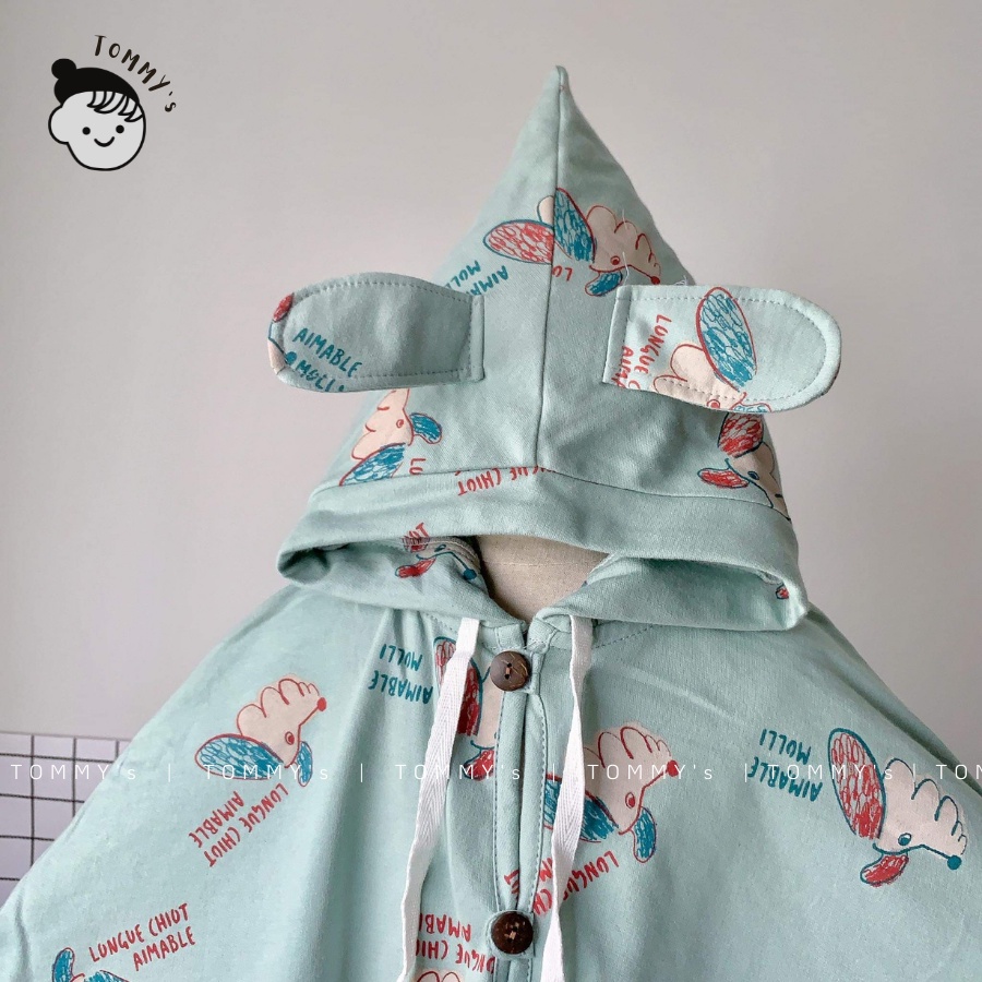 Áo choàng chống nắng cho bé - Hoạ Tiết Cún Con