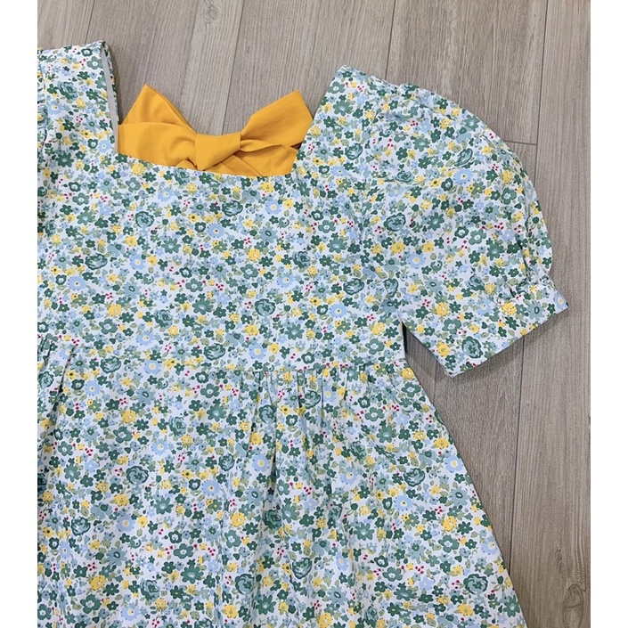 Đầm Melisa hoa nhí nơ vàng cho bé gái siêu xinh