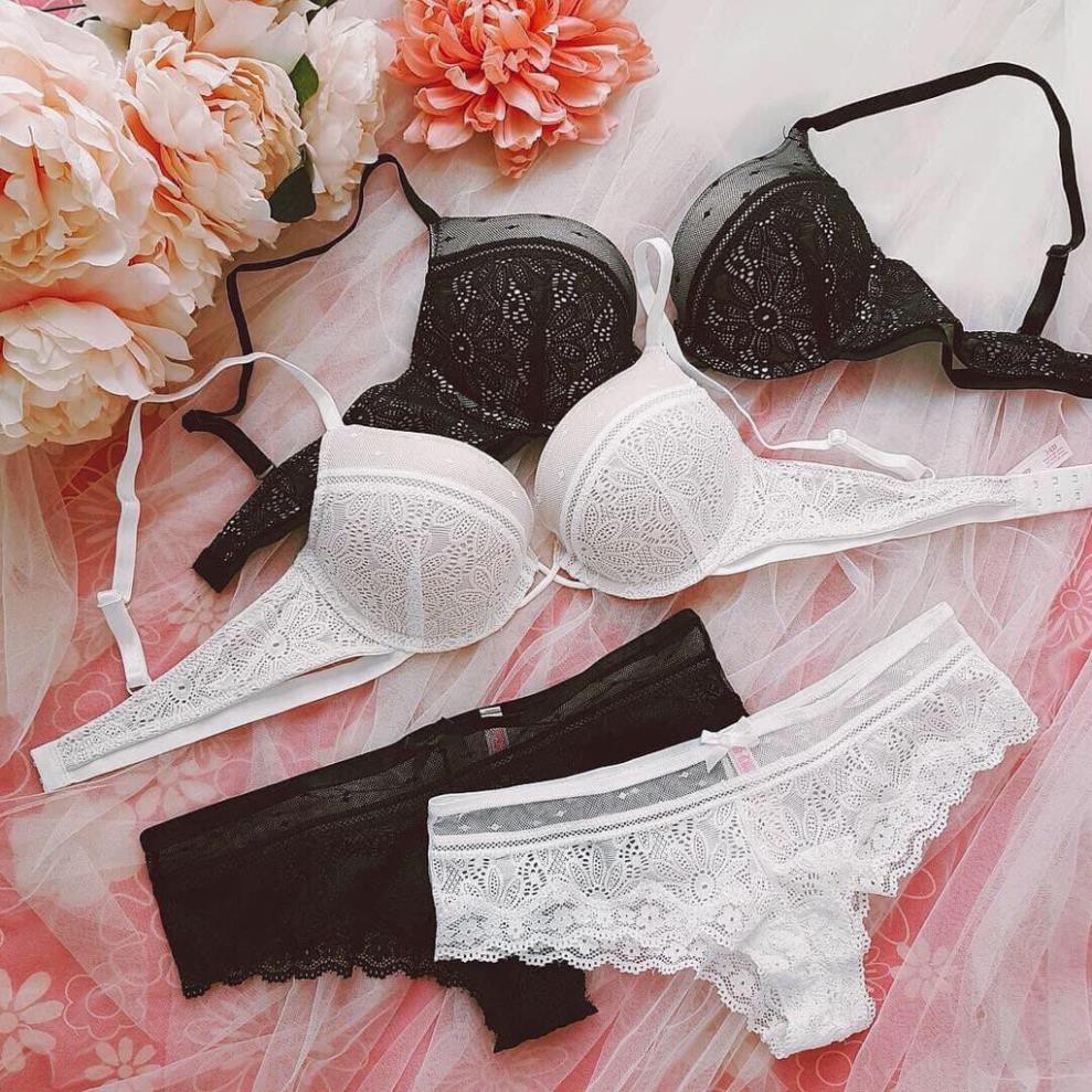 Bộ đồ lót Vicky ren mút kép siêu đẩy - BL