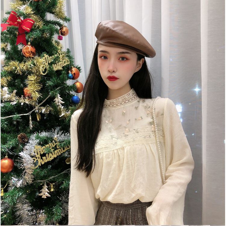 Áo sơ mi nữ dai tay syte Hàn Quốc - áo sơ mi kiểu dài tay thêu hoa nhỏ - SM001 | BigBuy360 - bigbuy360.vn