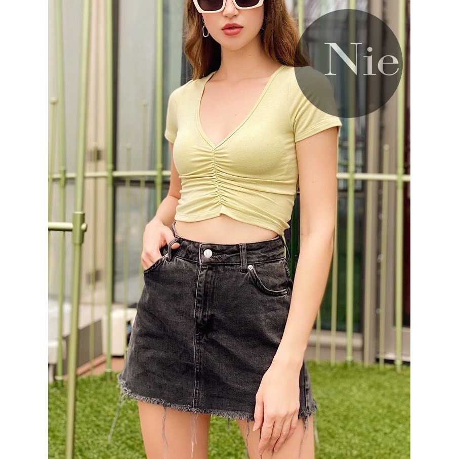 [SỐNG CHẤT] Croptop tay ngắn nhún siêu đẹp💕