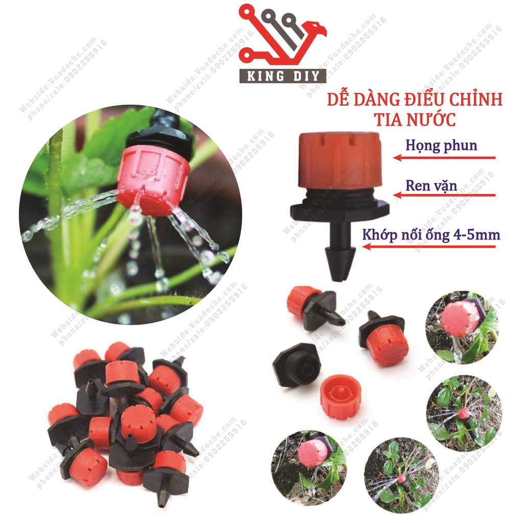 Bộ tưới cây, đồ tưới, phụ kiện tưới nhỏ giọt đầy đủ phụ kiện tiết kiệm nước