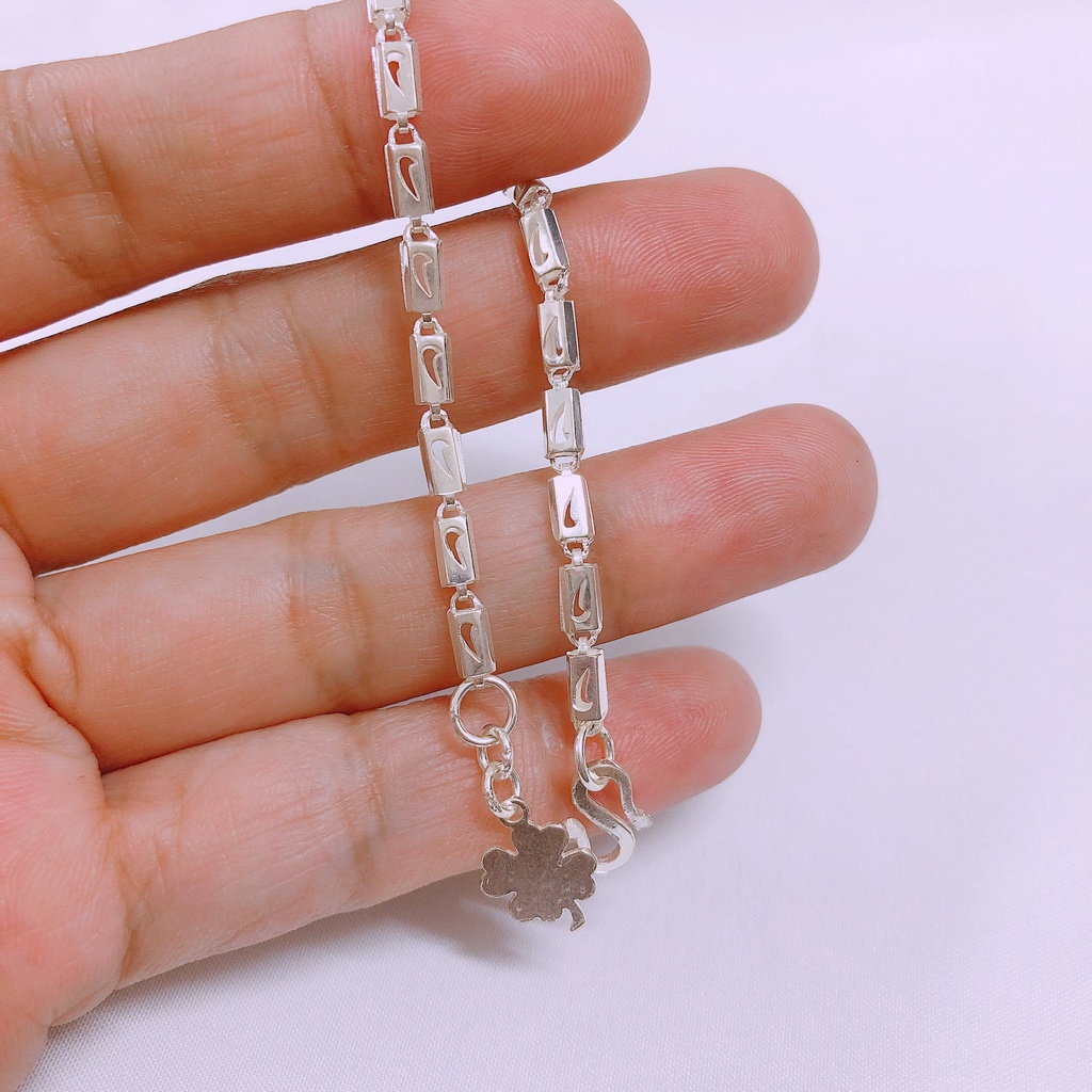 Lắc tay bạc ta cho bé trai hàng dày đẹp LINH MIU SILVER