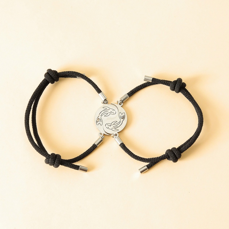 Vòng Tay Âm Dương Bằng Thép Không Gỉ Phong Cách Âu Mỹ