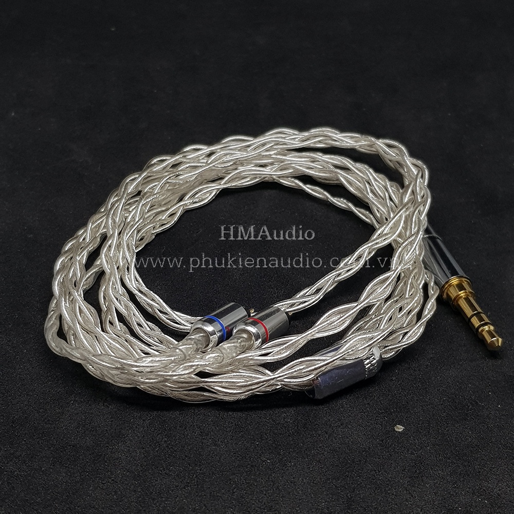 Dây tai nghe đồng mạ bạc OFC 1.0mm tết 4  - Connetor MMCX/ 2pin 0.78mm/ A2DC/ IM01/02/03/50/70