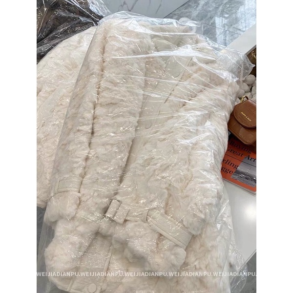 Áo khoác jacket lông viền da Weijia