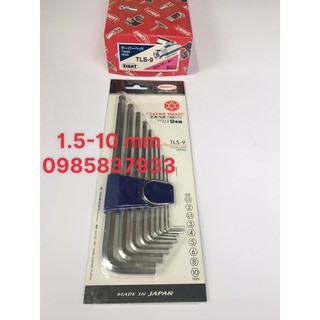 Bộ lục giác Nhật 9 chiếc đầu bi 1.5-10 mm TLS-9 Eight tại Máy cầm tay NTT bảo hành dài hạn sử dụng dễ dàng