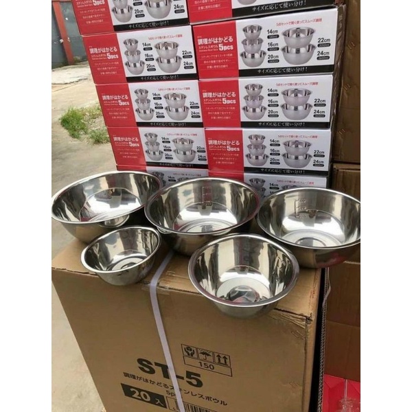 Bộ 5 âu, Bát Inox 304 Có Chia Vạch Chuyên Dụng Trong Nhà Bếp