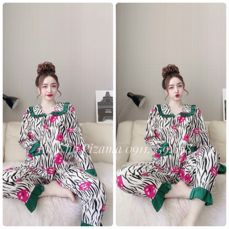 Đồ Bộ Pijama Bigsize Tay Dài Lụa Mai Ngô Cao Cấp 50kg-110kg | BigBuy360 - bigbuy360.vn