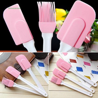 Bộ thìa kem + cọ gồm 3 món chất liệu silicon chuyên dụng làm bánh