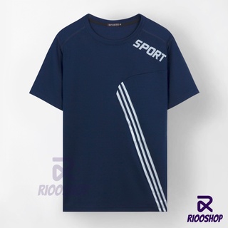 Áo thun nam thể thao, áo phông tập gym, đá banh, thể dục riooshop rts035 màu trắng, xanh