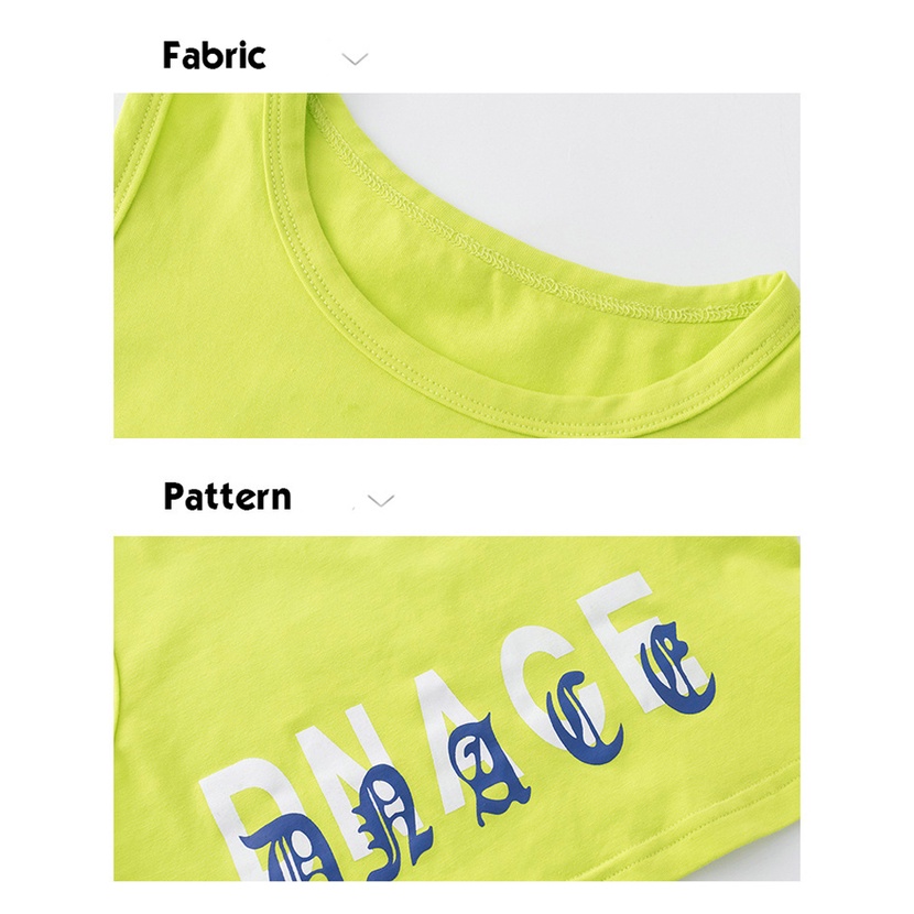 Set Đồ Biểu Diễn Gồm Áo Croptop + Quần Dài Màu Trắng/Xanh Lá Phong Cách Hip Hop Hàn Quốc Dành Cho Bé Gái 4-15 Tuổi