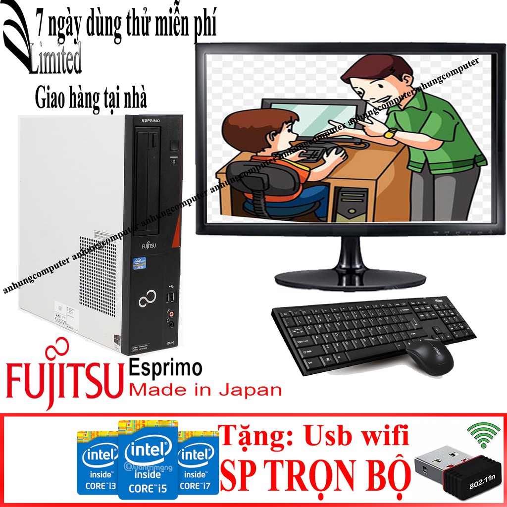 Bộ case máy tính để bàn FUJITSU NHẬP KHẨU Japan intel core i7 siêu bền cho văn phòng học tập sản phẩm trọn bộ đầy đủ