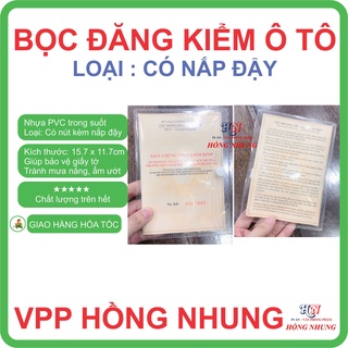 SÉT 2 Túi Nhựa Dẻo PVC Bọc Bìa Đăng Kiểm Ô Tô, Nhựa Dẻo Trong Suốt, Có Nắp + Nút Đậy