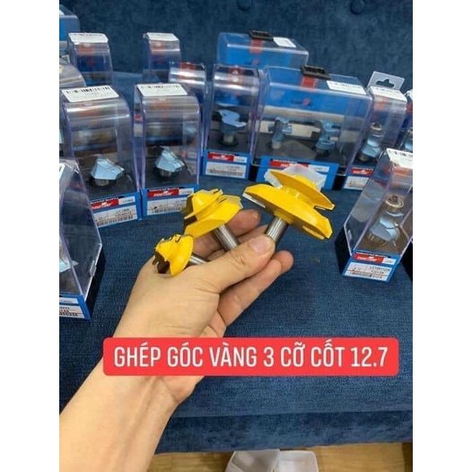 Mũi Ghép Góc Vàng - Mũi Soi Gỗ Ghép Góc Vuông MUWANG cốt 12.7mm Vinachi Chuyên Dùng Ghép Góc Vuông