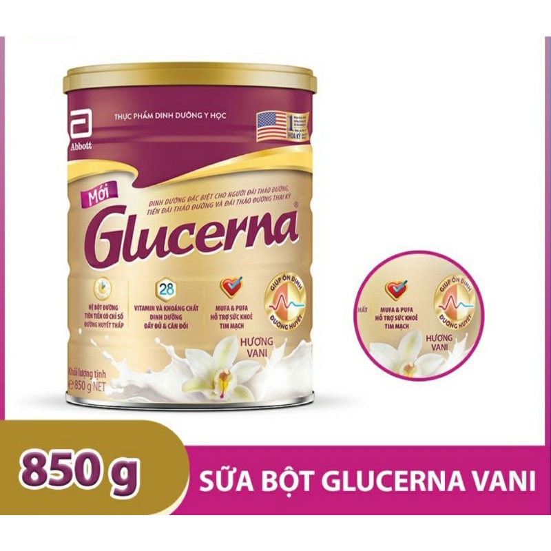 Sữa Glucerna 850g Abbott date 2023 (cho người bệnh tiểu đường) tặng khăn lau đa năng