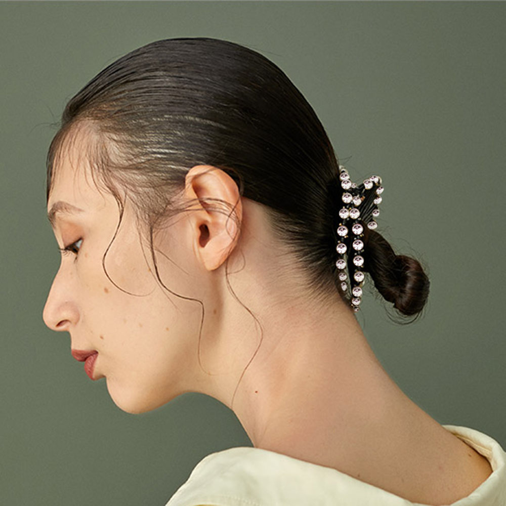 1 Băng Đô Cài Tóc rửa mặt Bằng Nhựa Đính Đá Thời Trang