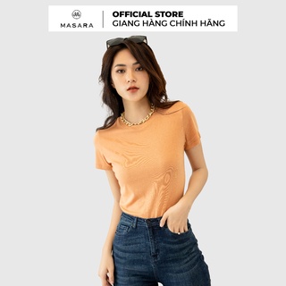 Áo thun Masara Cổ tròn chất liệu VISCO màu cam