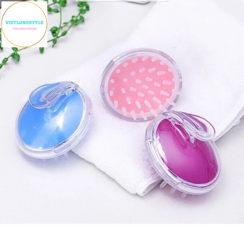 Lược Gội Đầu Massage Silicon Tẩy tế Bào Chết Da Đầu Hỗ Trợ Mọc Tóc