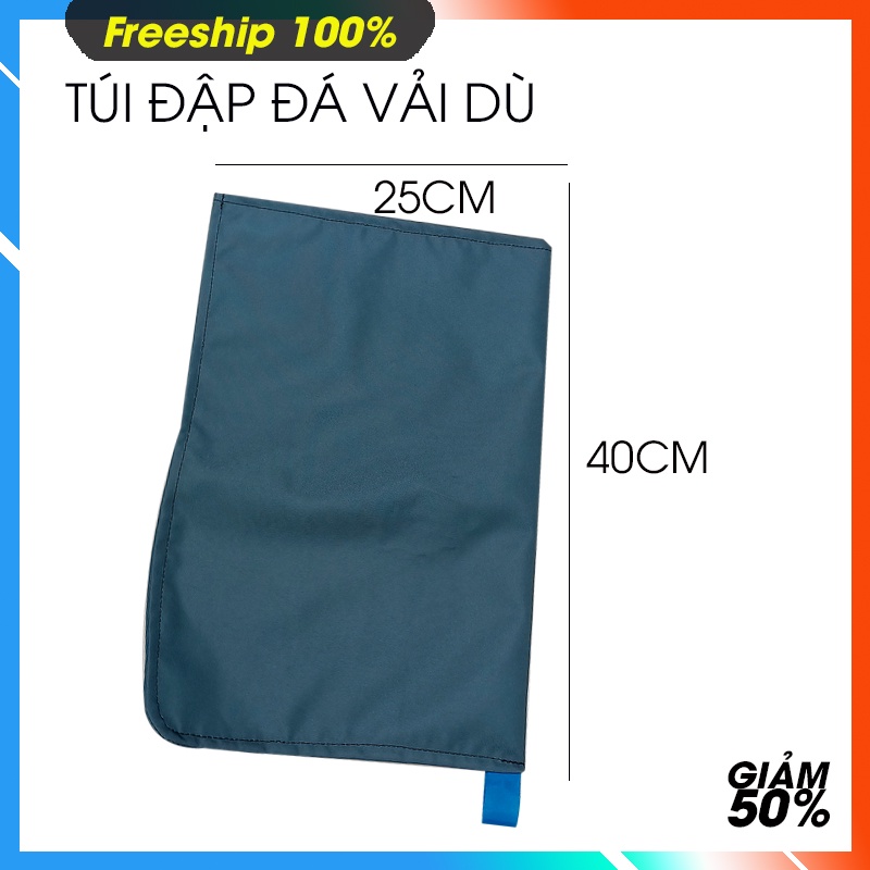 Túi đập đá vải dù siêu bền size 40x25 cm.