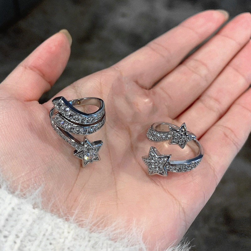 Nhẫn Mở Hình Ngôi Sao Đính Đá Thời Trang