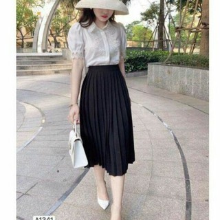 Chân váy xếp ly midi dập ly cực đep ạ 😍freeship 😍chân váy sếp ly xinh xắn