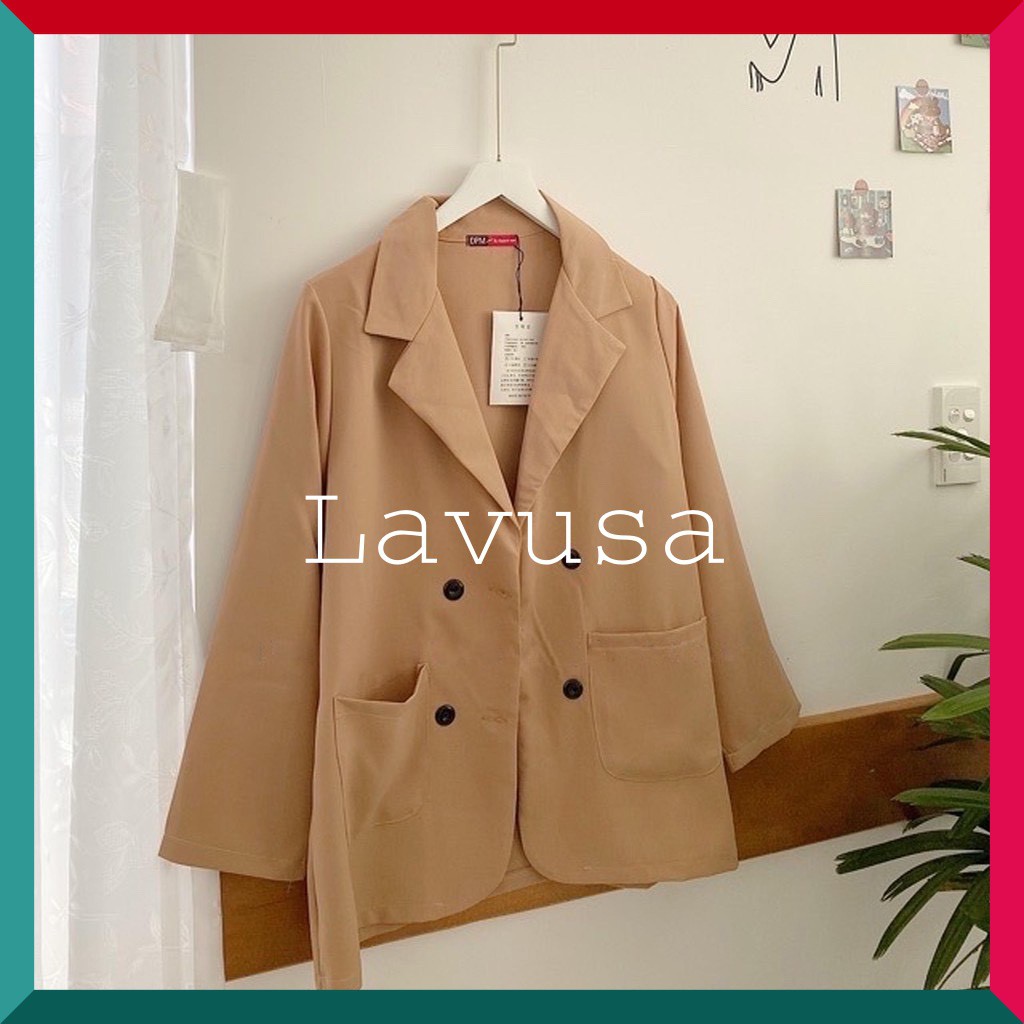 Áo Blazer nữ màu đen, áo vest tay dài trơn siêu hot 2020