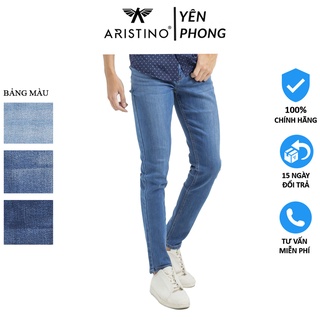 Quần jeans nam aristino cao cấp, dáng ôm slim fit, co giãn 4 chiều ajn00109