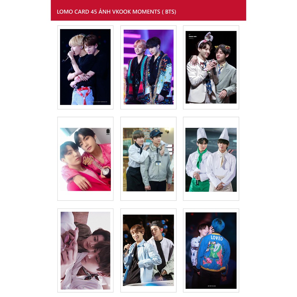 Lomo Card Ảnh VKOOK ( V & Jungkook moments) 45 ảnh