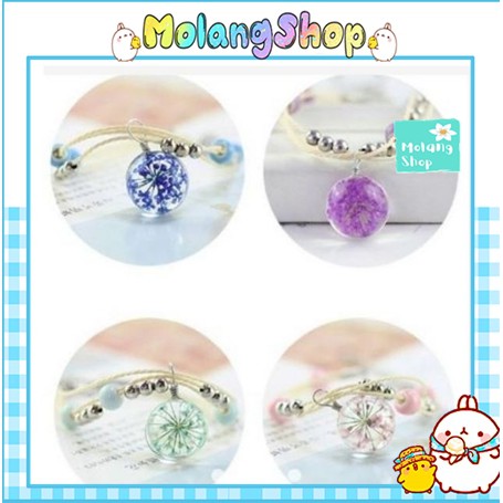 Vòng Tay Hoa Khô Ép Thuỷ Tinh - Vòng Đeo Tay Độc Đáo Molangshop