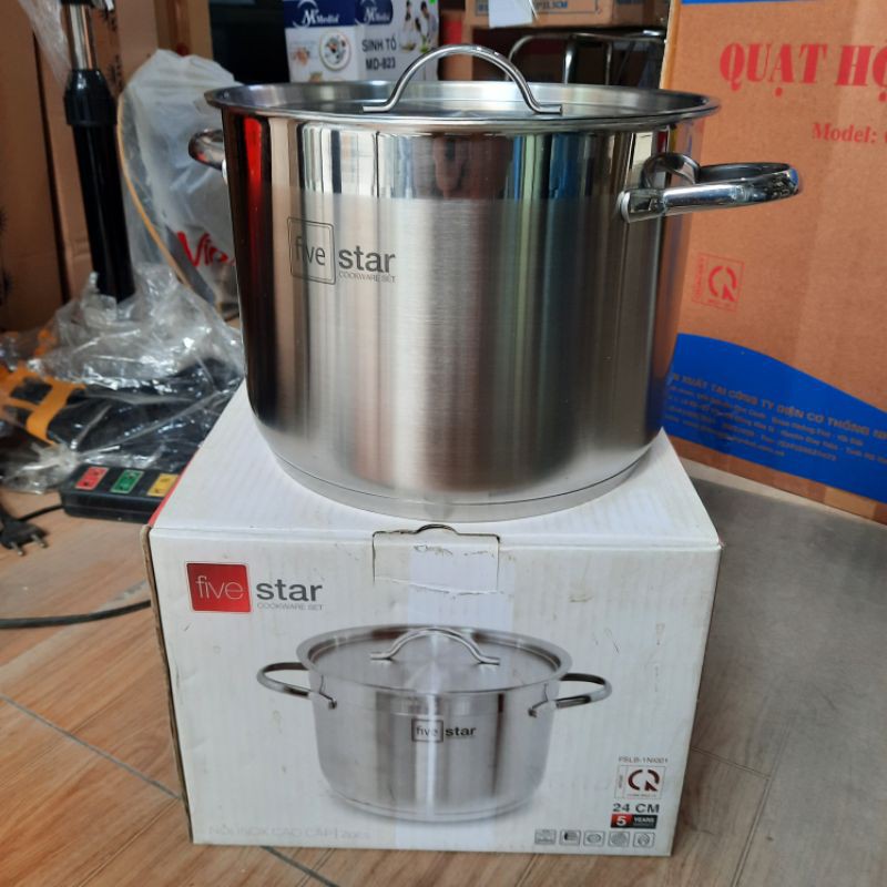 NỒI INOX 3 ĐÁY SÂU FIVESTAR 24CM - CAO 18CM