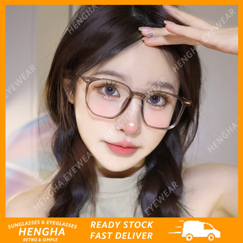 Mắt Kính Gọng Vuông Oversize Trong Suốt Chống Ánh Sáng Xanh
