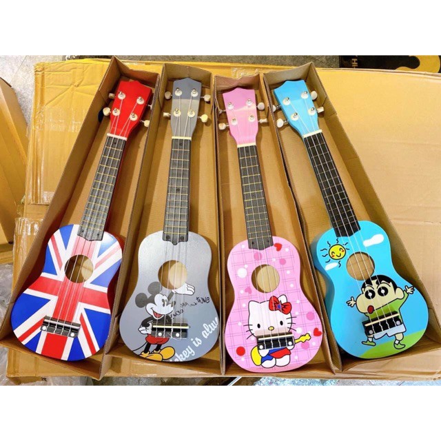 Ukulele đàn guitar mini đa sắc màu tặng hướng dẫn tự học