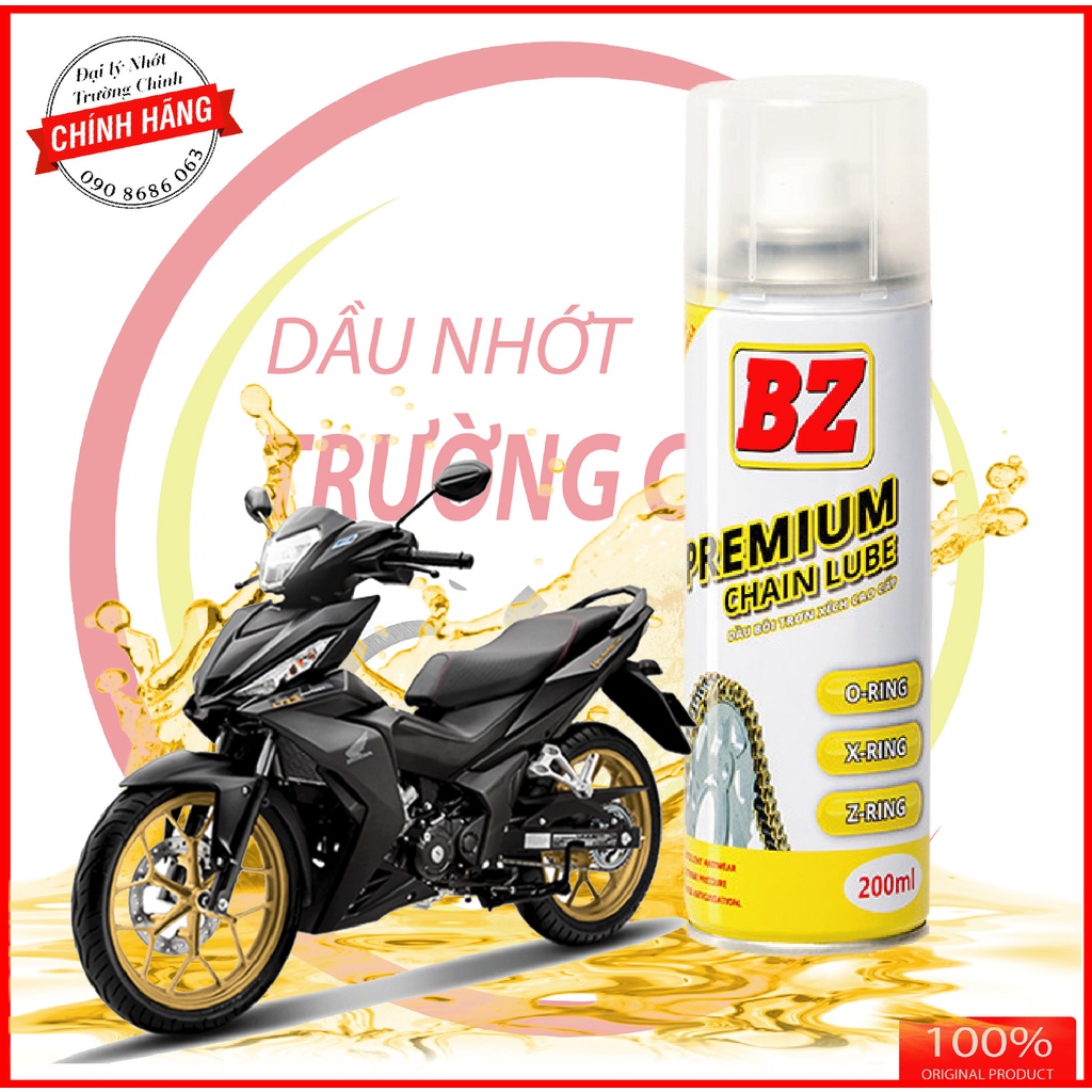 Dưỡng sên, bôi trơn sên BZ Premium Chain Lube cao cấp không văng 200ML, 450ML